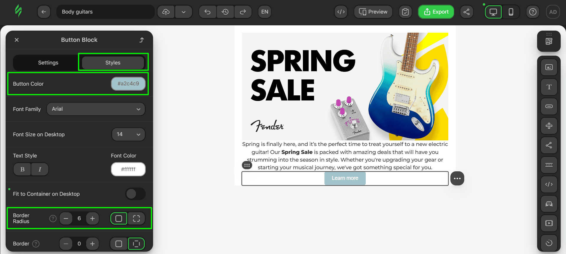Tweaking button looks Tweaking button looks