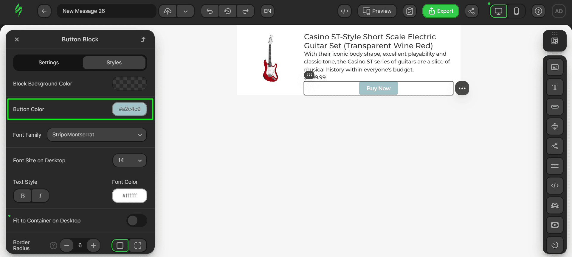 Changing button color Changing button color
