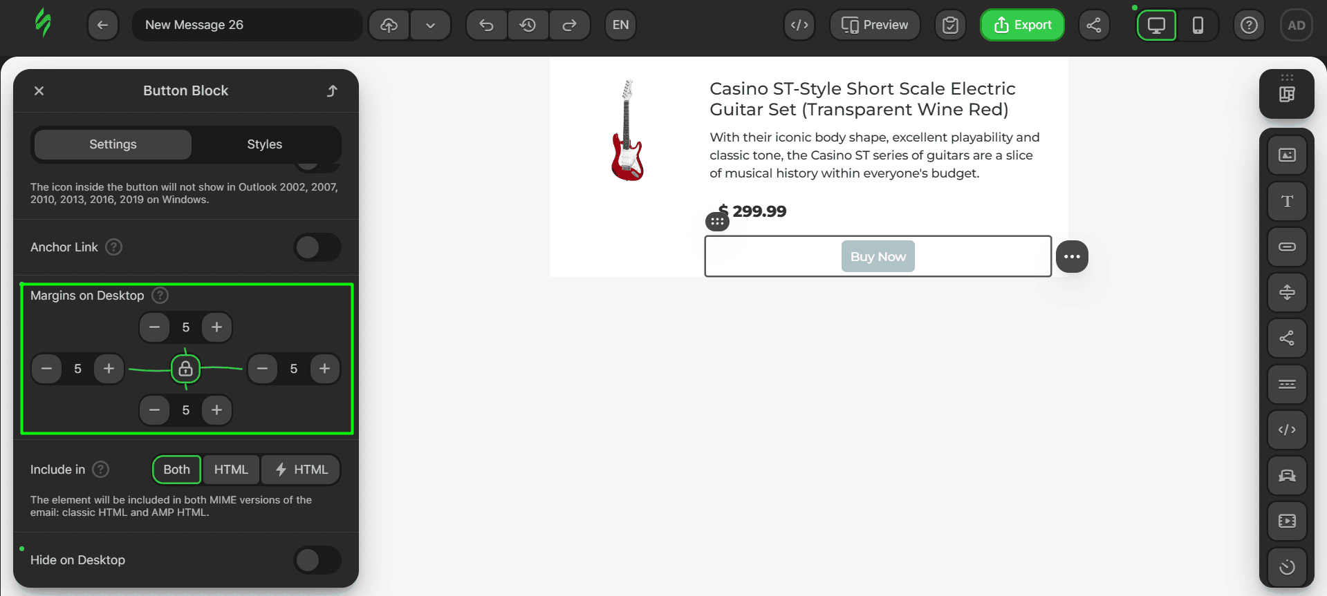 Paddings for the button Paddings for the button