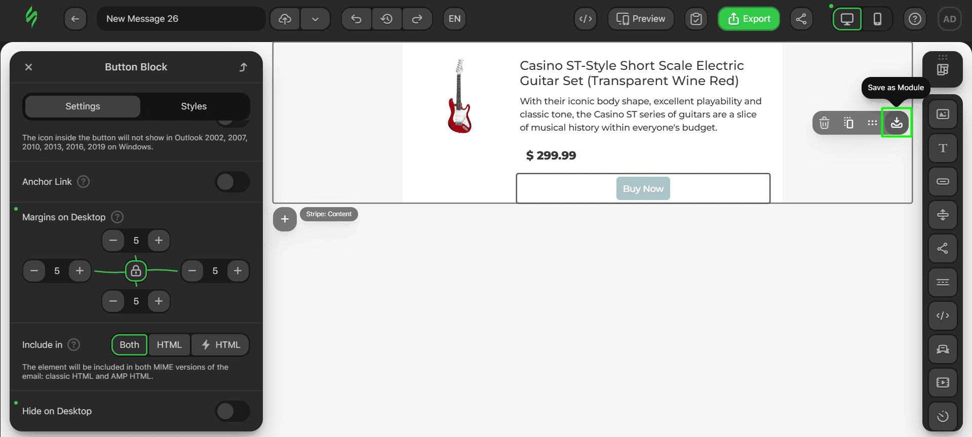 Process for saving the module Process for saving the module