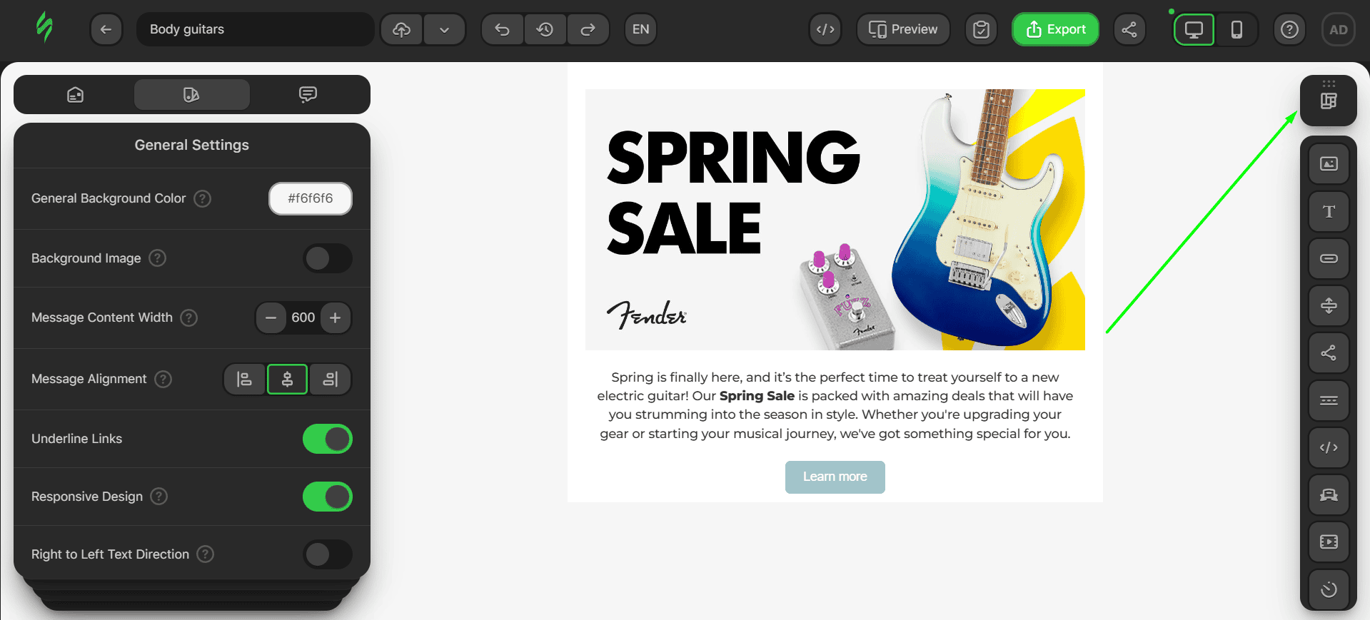 Structures and Modules menu Structures and Modules menu