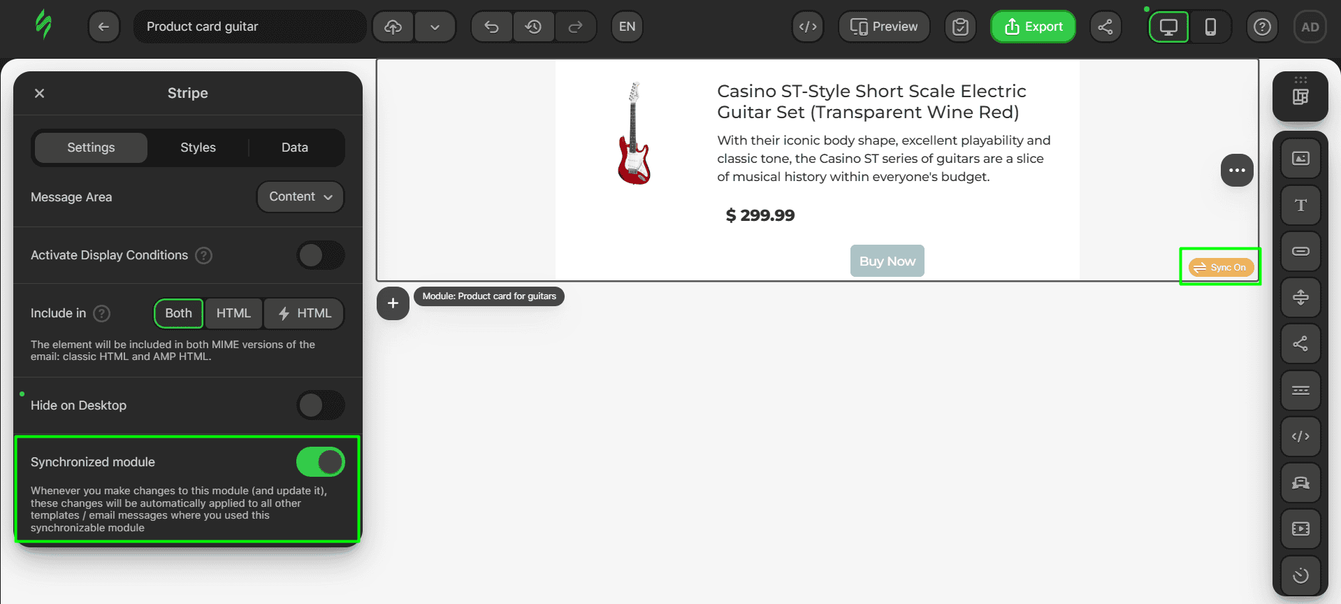 Turning the synchronization feature on Turning the synchronization feature on