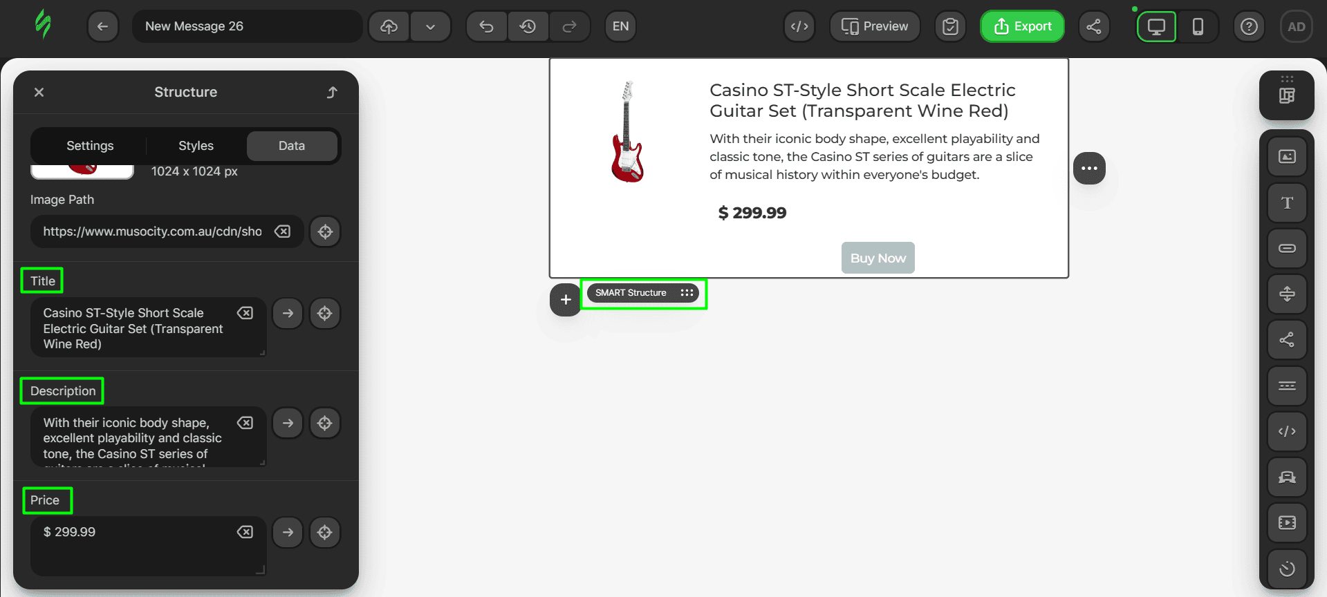 Prepared smart element Prepared smart element