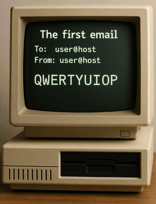The first email ever_Text QWERTYUIOP The first email ever_Text QWERTYUIOP