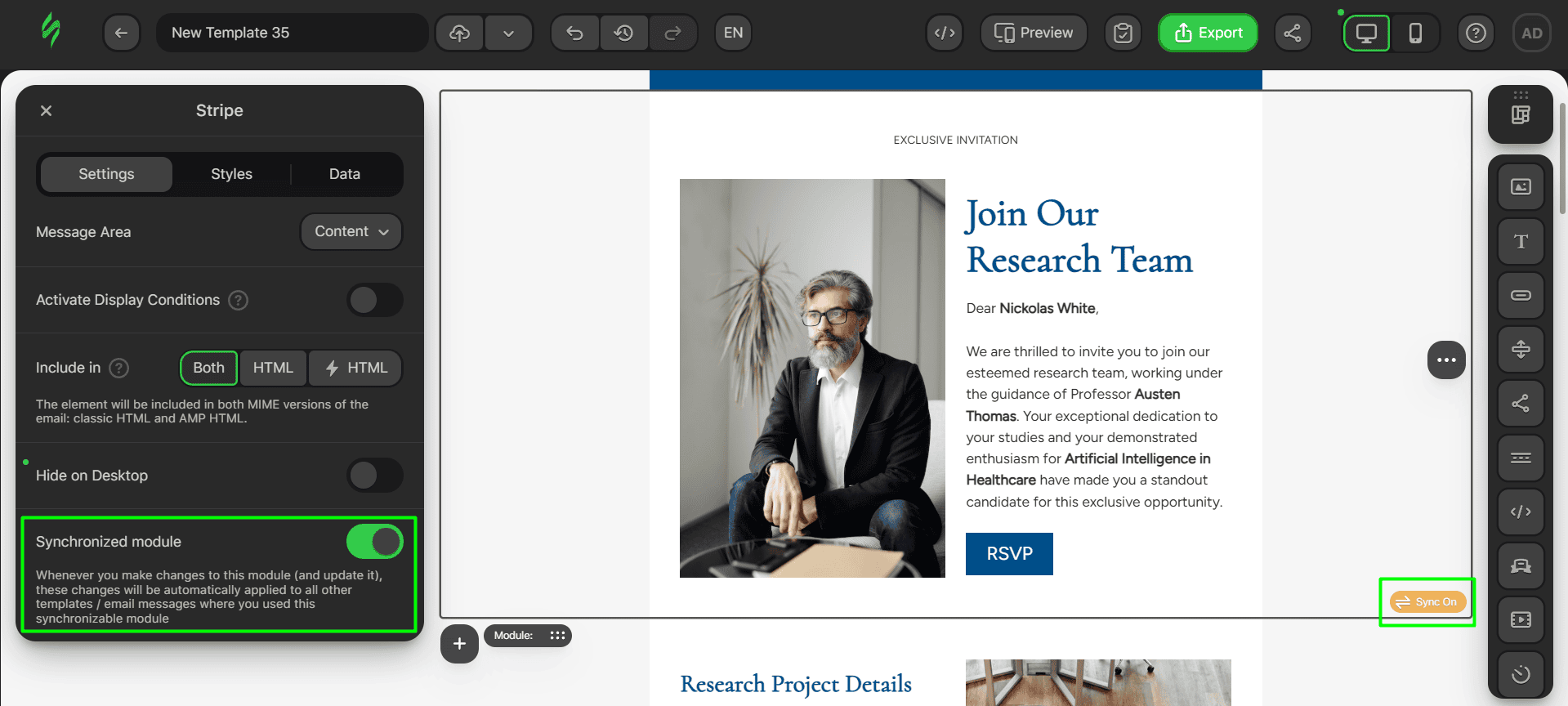 Turning synchronized feature on Turning synchronized feature on