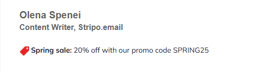 An example of the promotional banner in the email signature An example of the promotional banner in the email signature