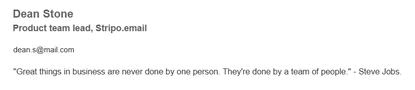 An example of the corporate branding banner in the email signature An example of the corporate branding banner in the email signature