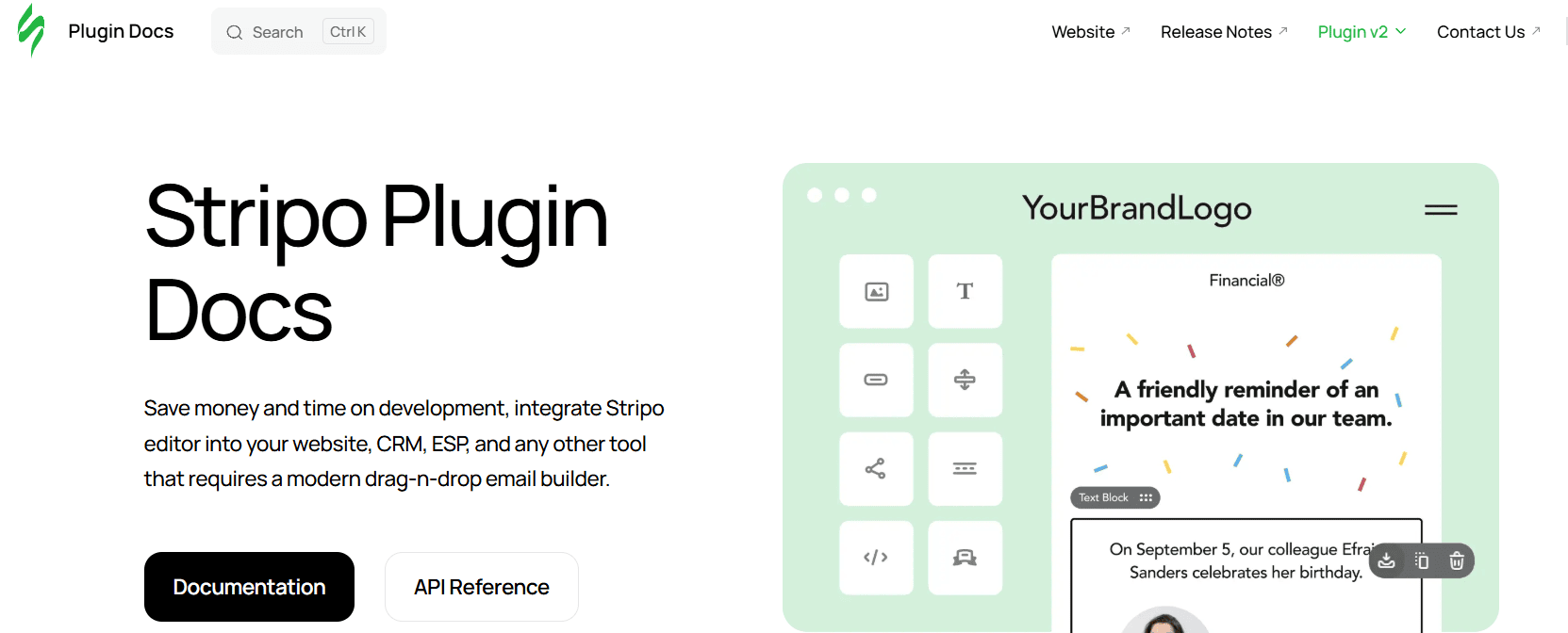 Stripo plugin documentation page Stripo plugin documentation page