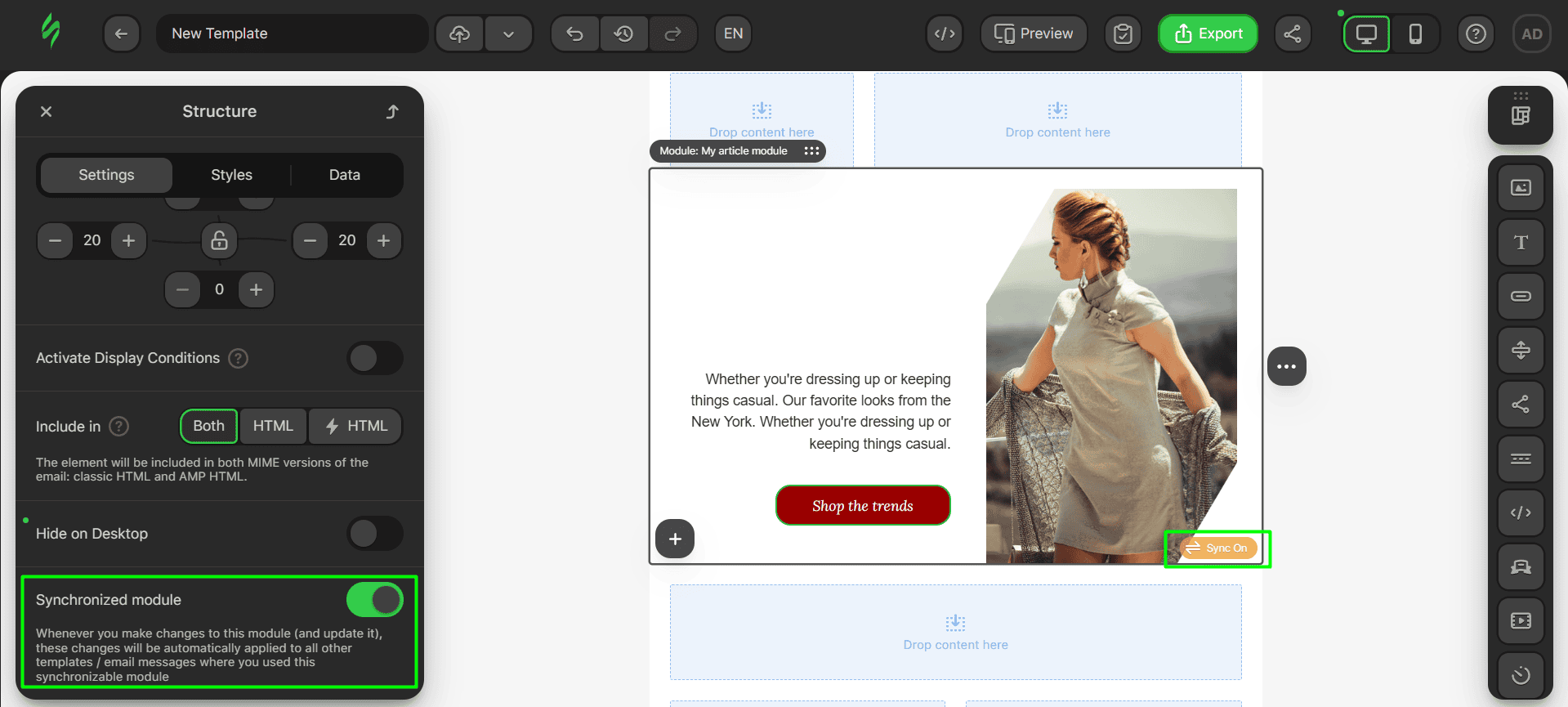 Synchronization is on