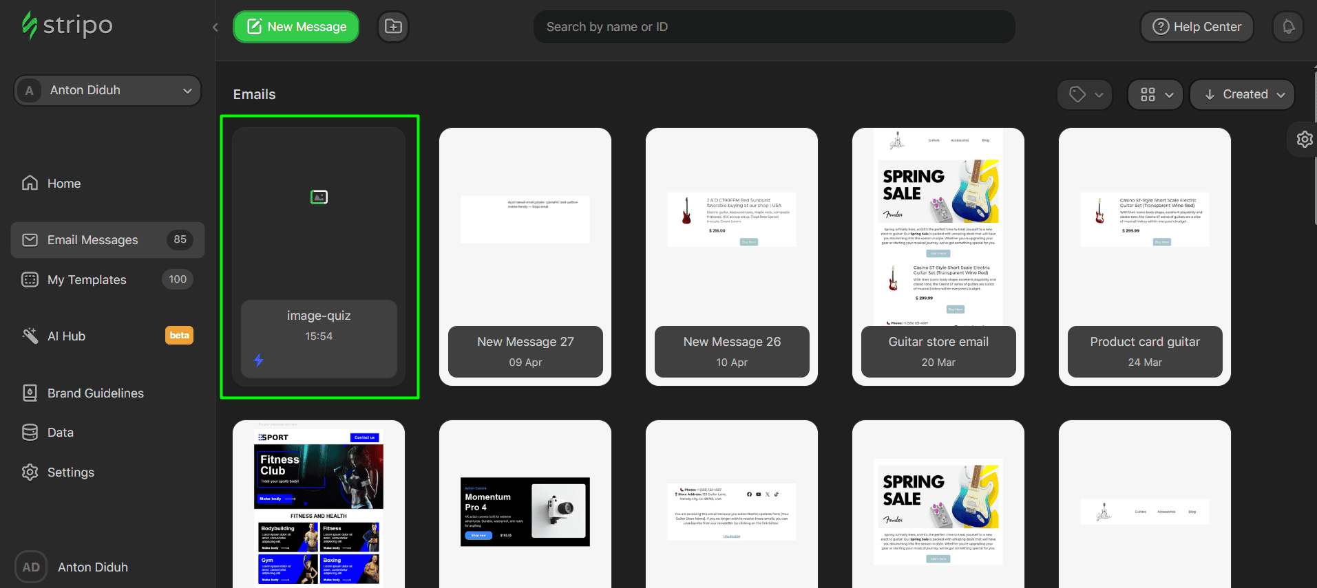 Saved interactive module