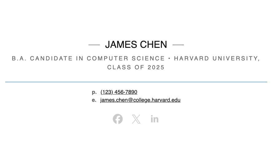 College student email signature example _ Created with the Stripo email signature generator