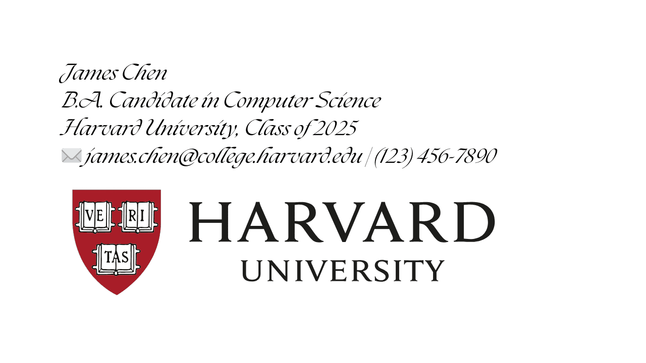 College student email signature example