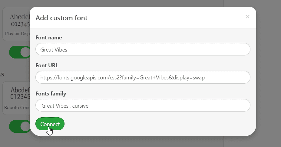 Connecting Your Custom Font Connecting Your Custom Font