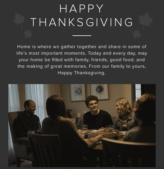 Heartwarming Thanksgiving Day Email Heartwarming Thanksgiving Day Email