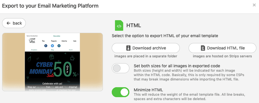Minimizing the HTML code of your emails and large attachments Minimizing the HTML code of your emails and large attachments