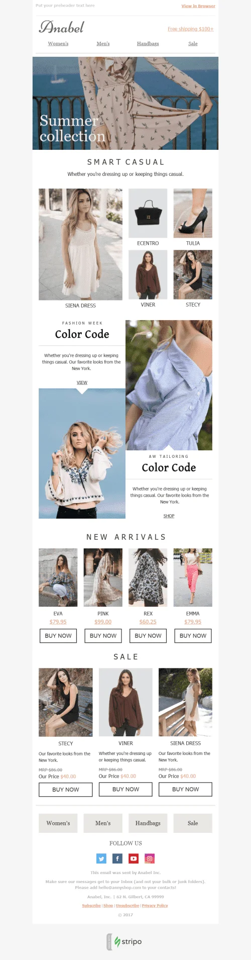 Promo Email Template "Bright Colors" for Fashion industry