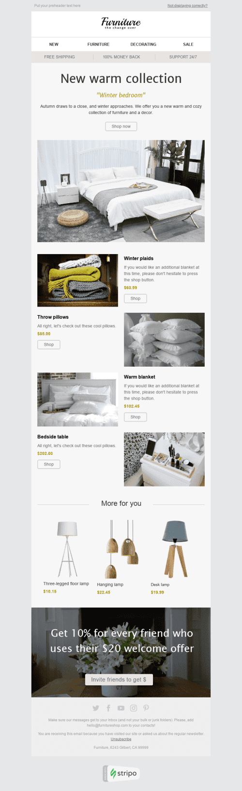 Warm Bedroom Email Template by Stripo.email