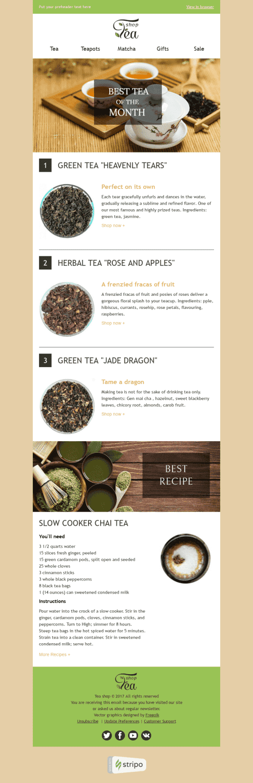 Modelo de E-mail de «Bebida do Mês» de Nova coleção para a indústria de Bebidas Visualização de desktop