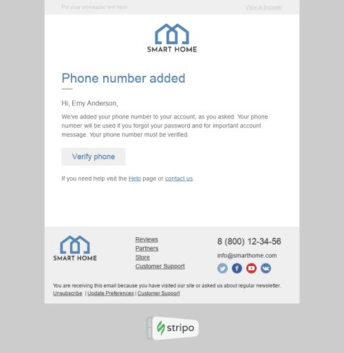 Confirmation Email Template "Necessary Security" for Furniture, Interior & DIY industry mobile view