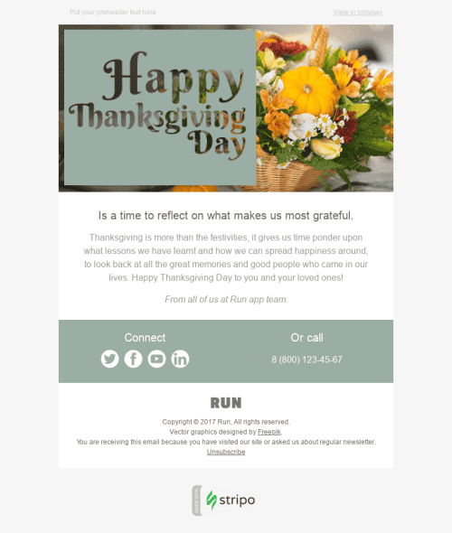 Thanksgiving Day Email Template "Families Get-Together" for Software & Technology industry mobile view