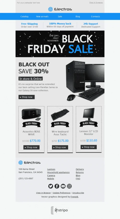 1325-Stripo-Gadgets-Holiday-newsletter-Black-Friday-Price-Madness-email-web