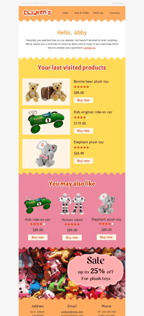 1566-Stripo-Children-Trigger-newsletter-Abandoned-Cart-Plush-World-email-web