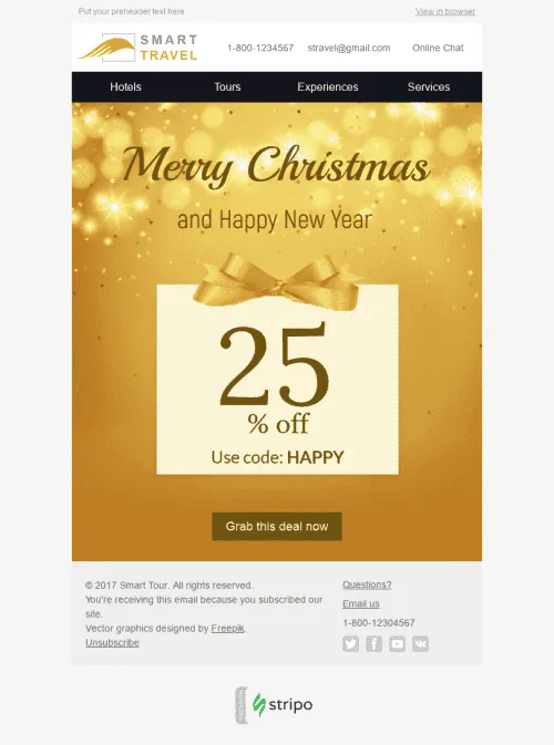 1818-Stripo-Tourism-Holiday-newsletter-Christmas-New-Year-Gold-Confetti-email-web