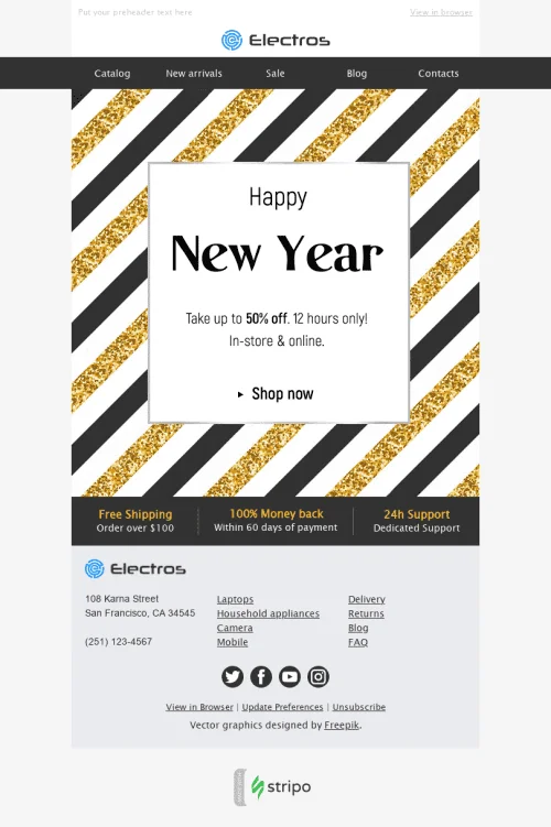 1920-Stripo-Gadgets-Holiday-newsletter-New-Year-Gold-and-Black-email-web