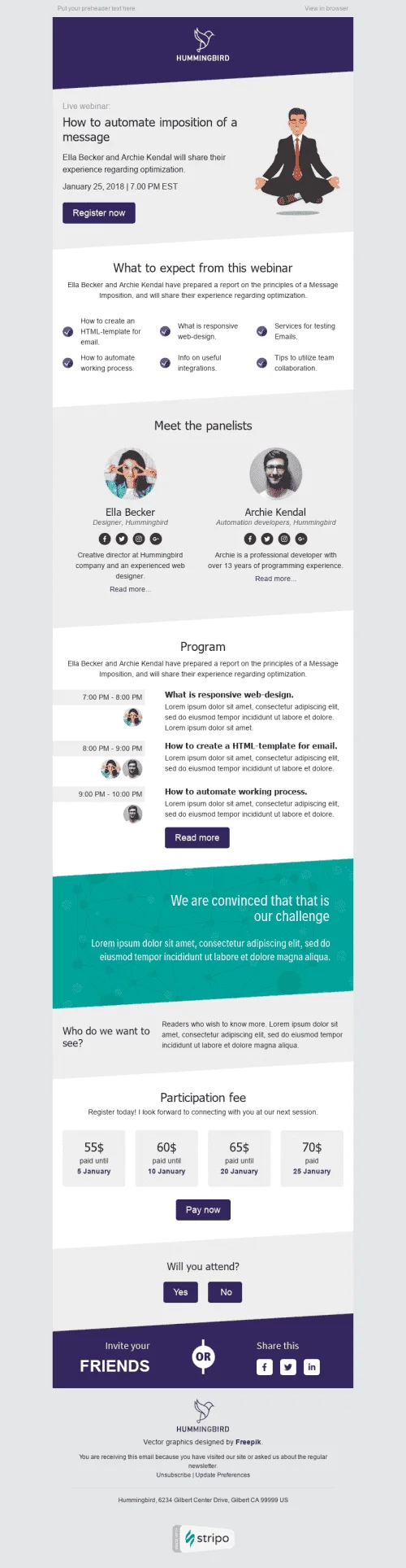 Promo Email Template "Necessary Skills" for Webinars industry