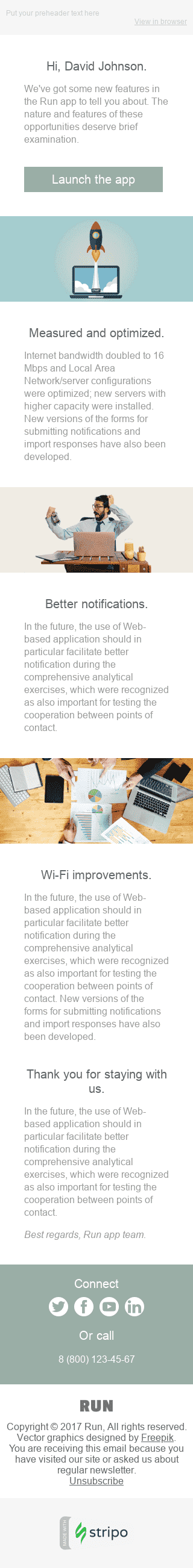 Шаблон письма об обновлении продукта "Лучше, чем вчера" для индустрии "Программное обеспечение и Технологии" мобильный вид