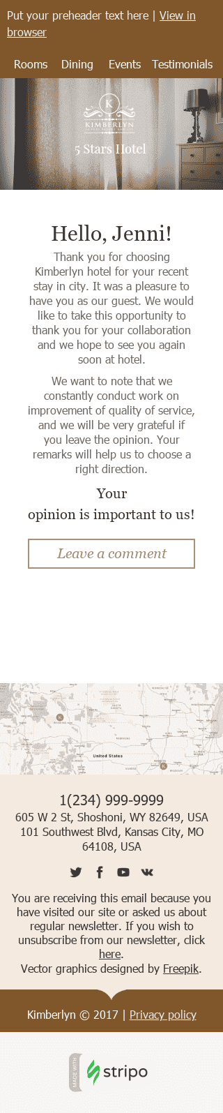 Шаблон благодарственного письма "Хорошие отзывы" для индустрии "Отели и Гостиницы" мобильный вид