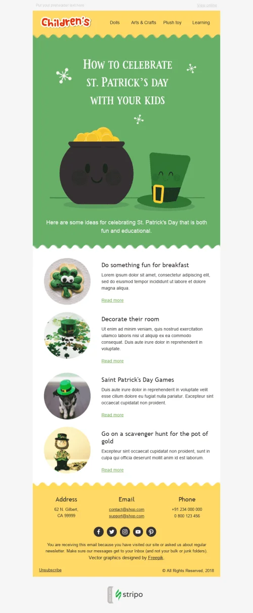 4742-Stripo-Children-Holiday-newsletter-Happy-St-Patrick’s-Day-Fun-Ideas-email-web
