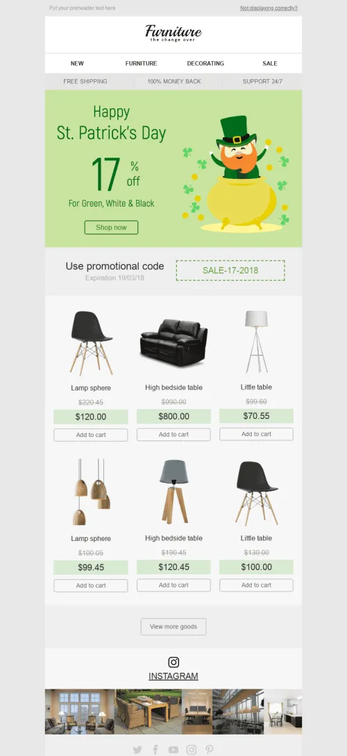 5317-Stripo-Furniture-Home-Decor-Holiday-newsletter-Happy-St-Patrick’s-Day-Lucky-Sale-email-web