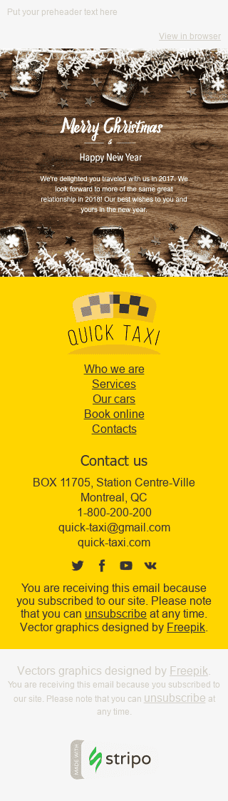 Modèle de courrier électronique Noël "Flocons de neige blancs" pour le secteur Auto & Moto Affichage mobile