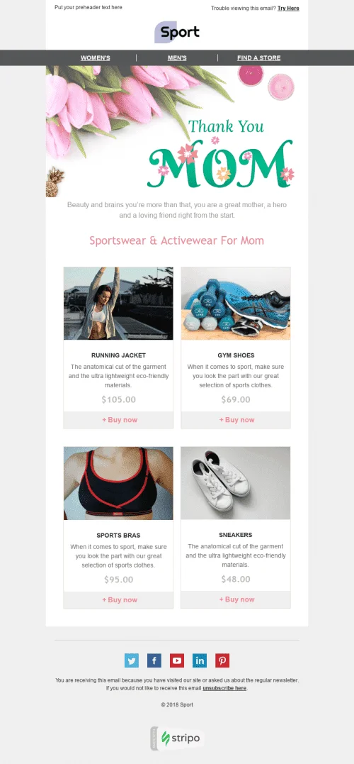10070-Stripo-Sport-Holiday-newsletter-Mothers-Day-Comfortable-Clothing-email-web