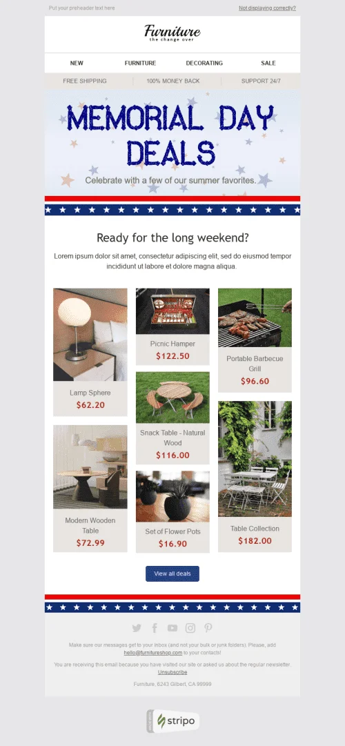 10290-Stripo-Furniture-Home-Decor-Holiday-newsletter-Memorial-Day-Good-Deal-email-web