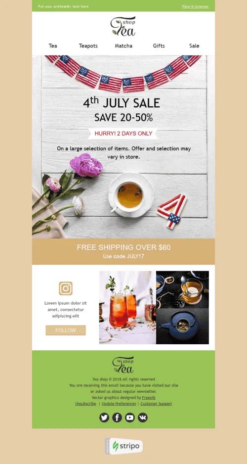 14819-Stripo-Beverage-Coffee-Holiday-newsletter-Happy-Independence-Day-Favorite-Tea-email-web