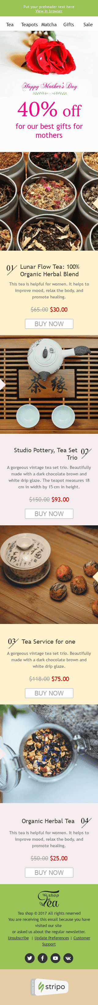 Шаблон листа до свята День Матері "Найкращі побажання" для індустрії "Напої та Кава" мобільний вигляд