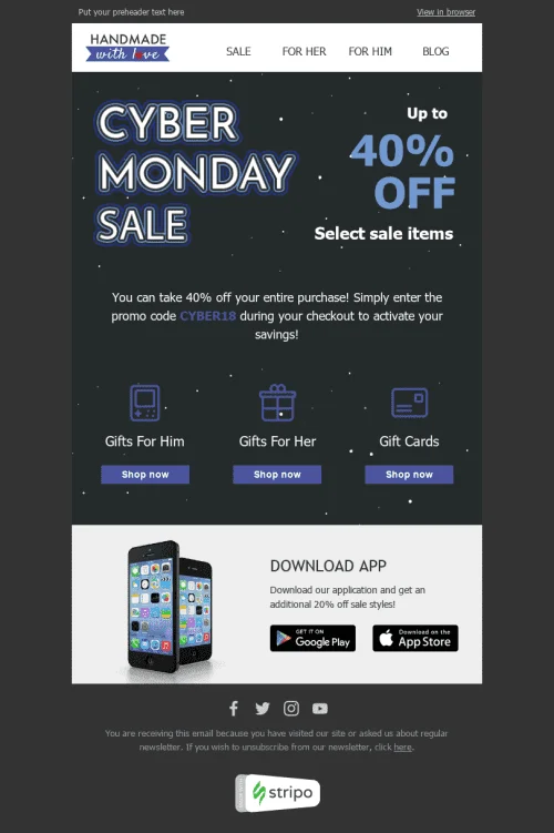 31017-Stripo-Books-Presents-Stationery-Holiday-newsletter-Cyber-Monday-Interesting-Gifts-email-web