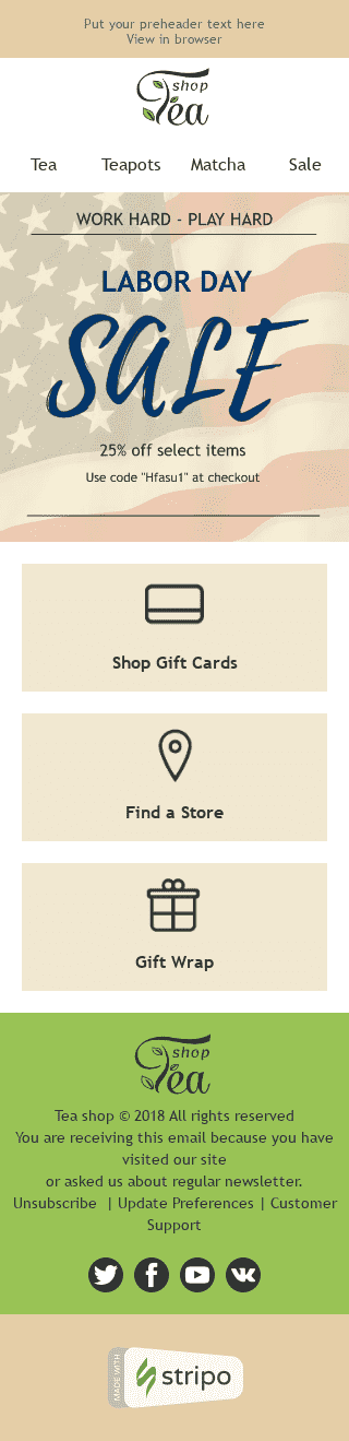 Labor Day Email Template "Long Awaited Rest" for Beverages industry mobile view