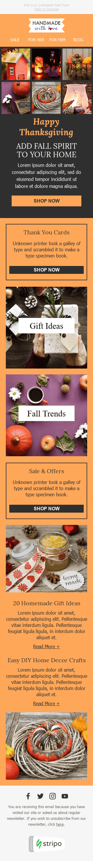 Шаблон листа до свята День Подяки "Осінній дух" для індустрії "Книги, Подарунки, Канцелярські товари" мобільний вигляд