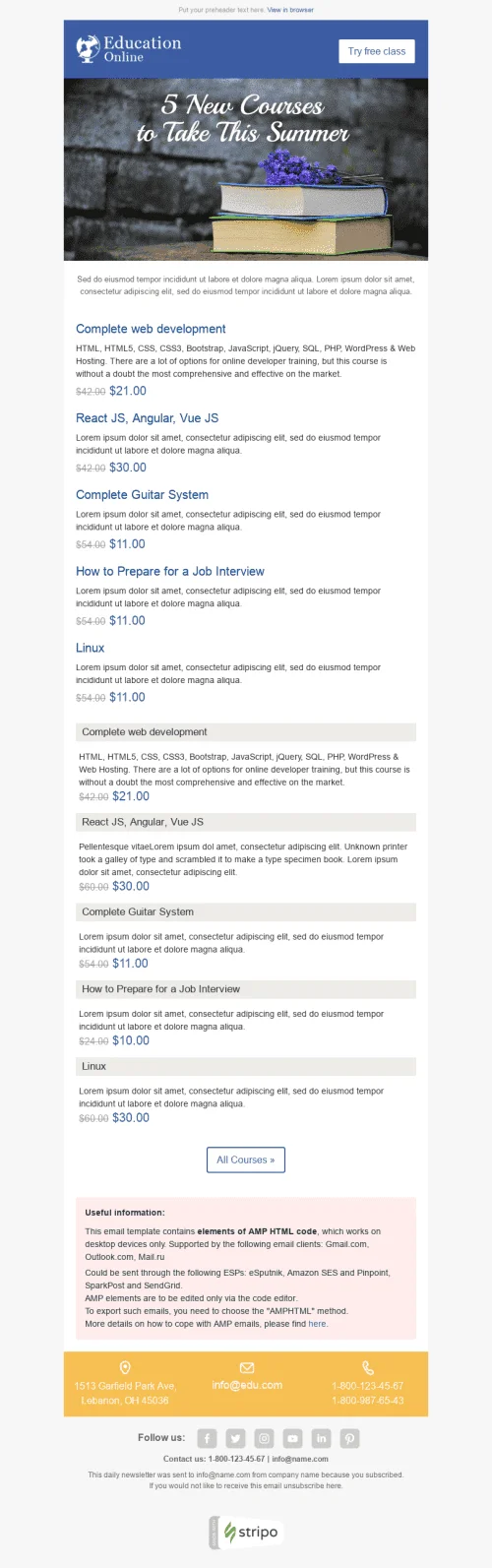 Email Digest Email Template «New Knowledge» for Education industry