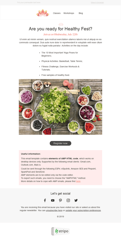 Healthy Fest Email Template by Stripo.email