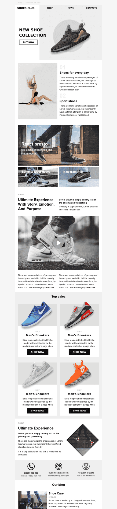 Plantilla de correo electrónico «Estilo confortable» de Promoción para la industria de Moda Vista de móvil