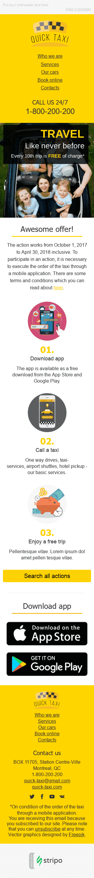 Шаблон письма со скидками "Потрясающее соглашение" для индустрии "Транспорт и Авто" мобильный вид