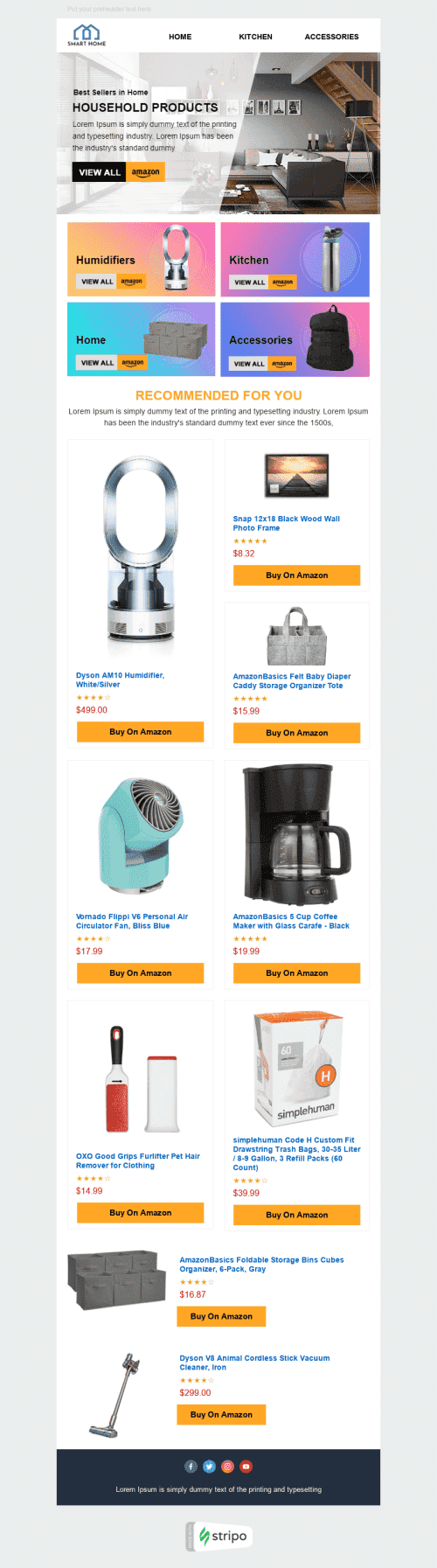 Promo Email Template «Home Comfort» for Ecommerce industry desktop view