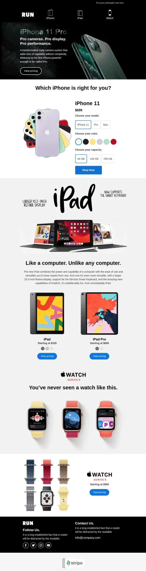 Promo Email Template «Apple Presentation» for Gadgets industry
