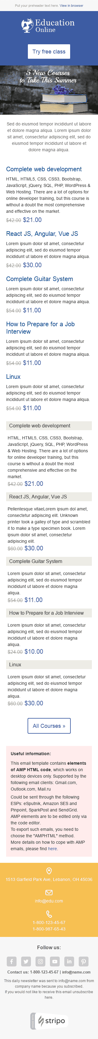 E-Mail-Bericht E-Mail-Vorlage «Neues Wissen» für Unterricht & Bildung-Branche Ansicht auf Mobilgeräten