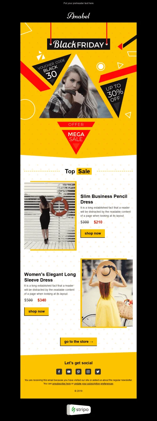 Promo Email Template «Black Friday Is Coming» for Fashion industry