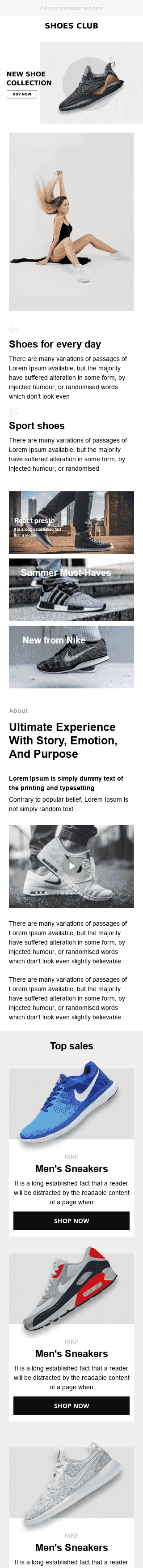 Промо шаблон письма «Удобный стиль» для индустрии «Мода» мобильный вид